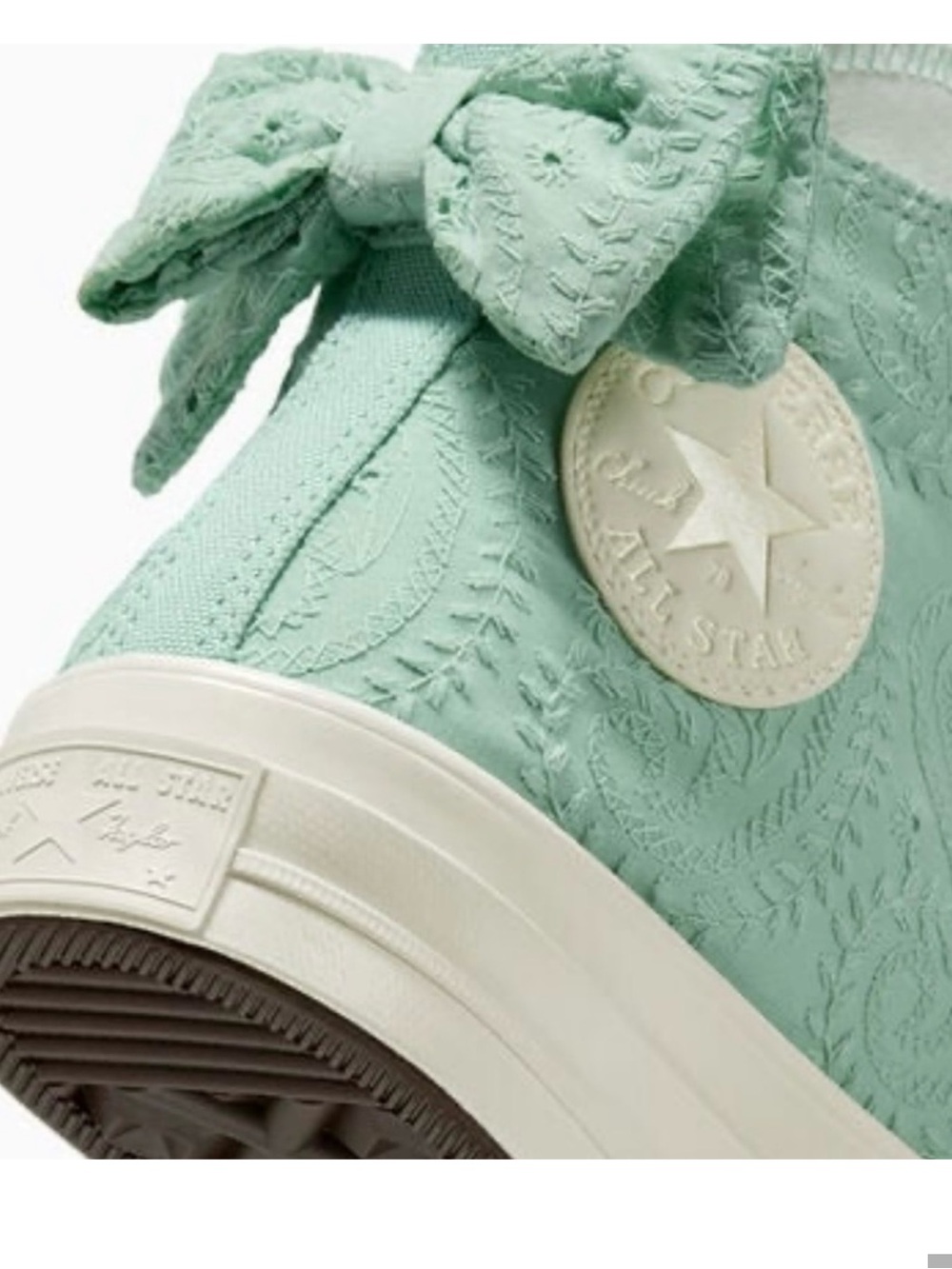 Converse Mint Lace-Up High-Top Sneakers with Bow -NWT no Box size 9 EUR 40 - Picture 3 of 7